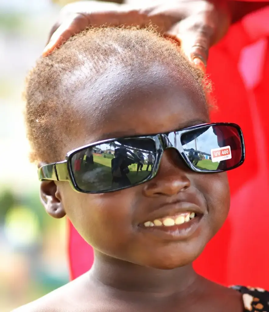 Mariam after receiving eye treatment in Ibadan, Nigeria